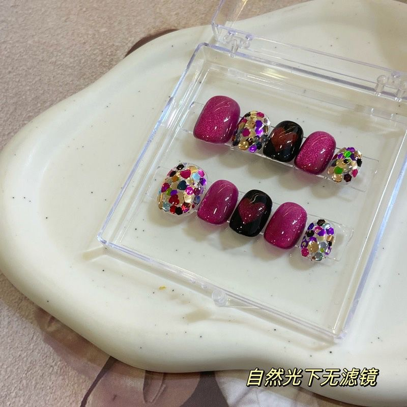 Acrylic Nail Art Short Luxury Press on Nails False Artificial Fingernails