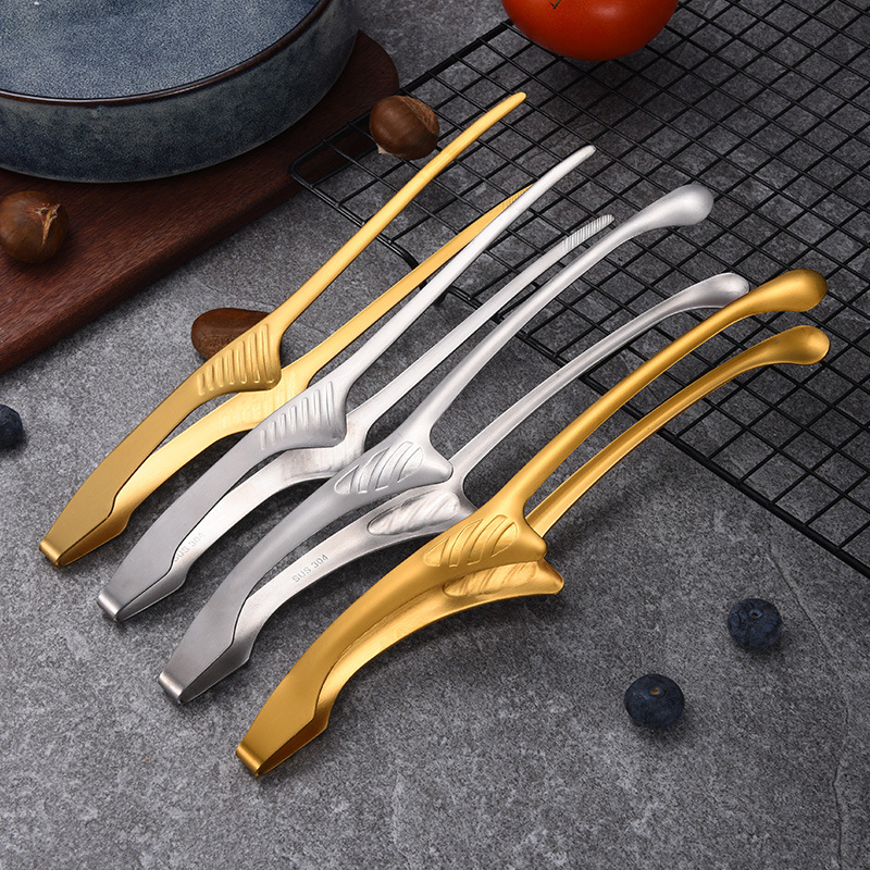 Stainless Steel Food Tongs Ergonomic Barbecue Clamp for Safe Handling Wbb29862
