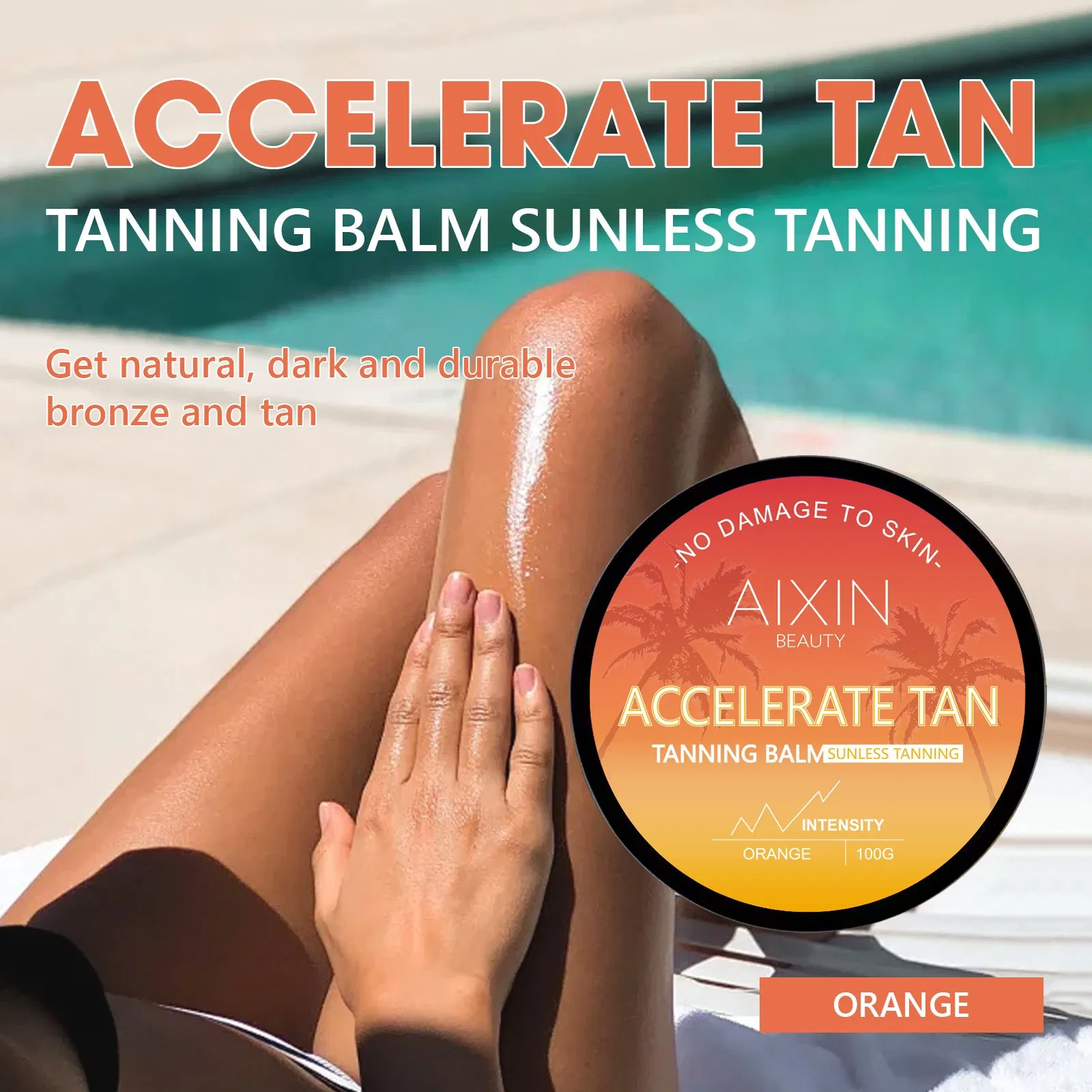 Aixin Private Label Sunbed Tanning Lotion Intensive Orange Tanning Accelerator Cream Cosmetics