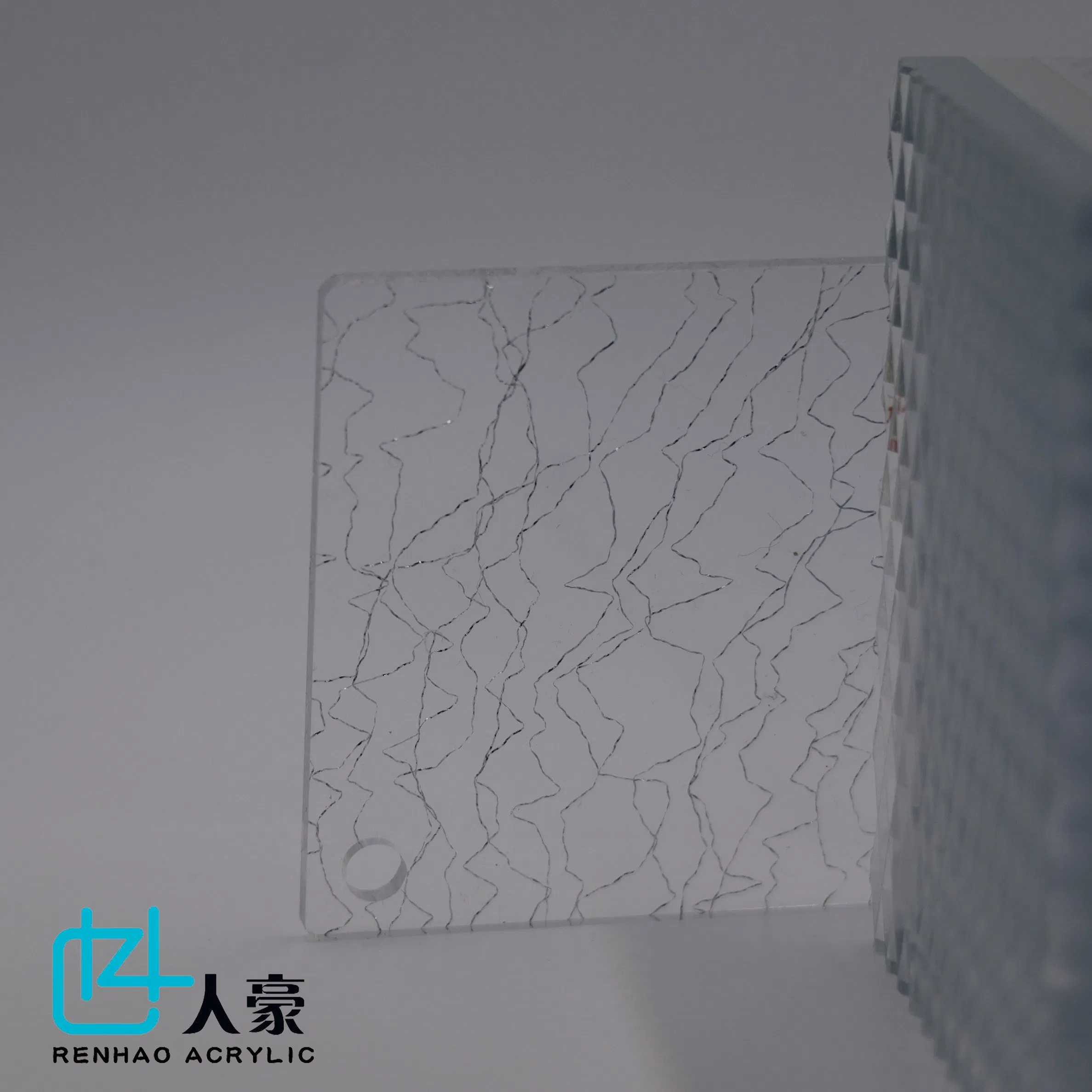 Special Corrugated (Textured) Acrylic Sheets Sheet for Advertising with Silver Thread Texture Surface