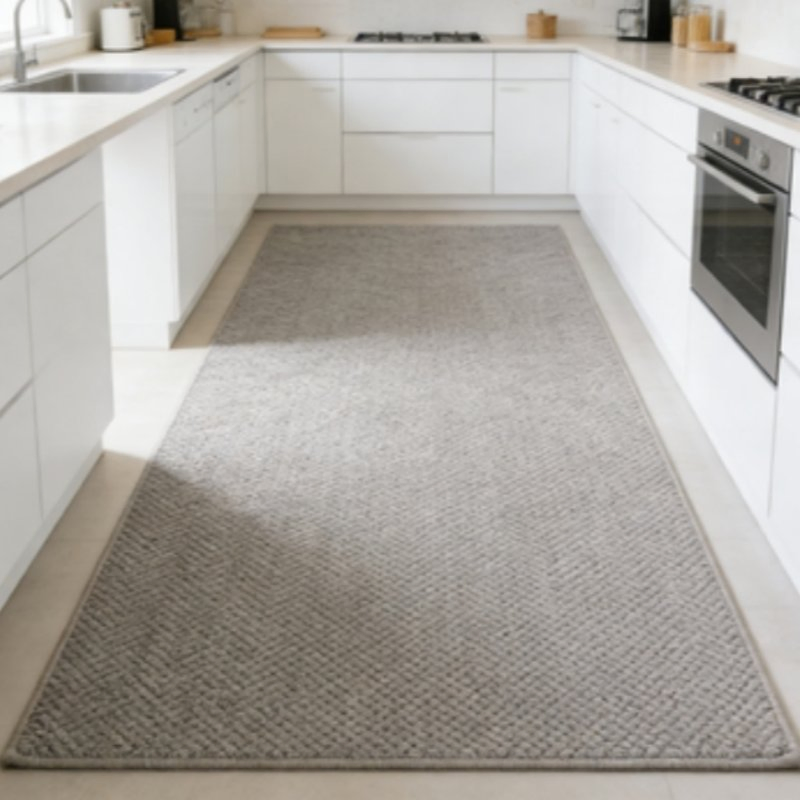 Kitchen Floor Carpet Solid Color Wear-Resistant Anti-Slip Stain-Resistant