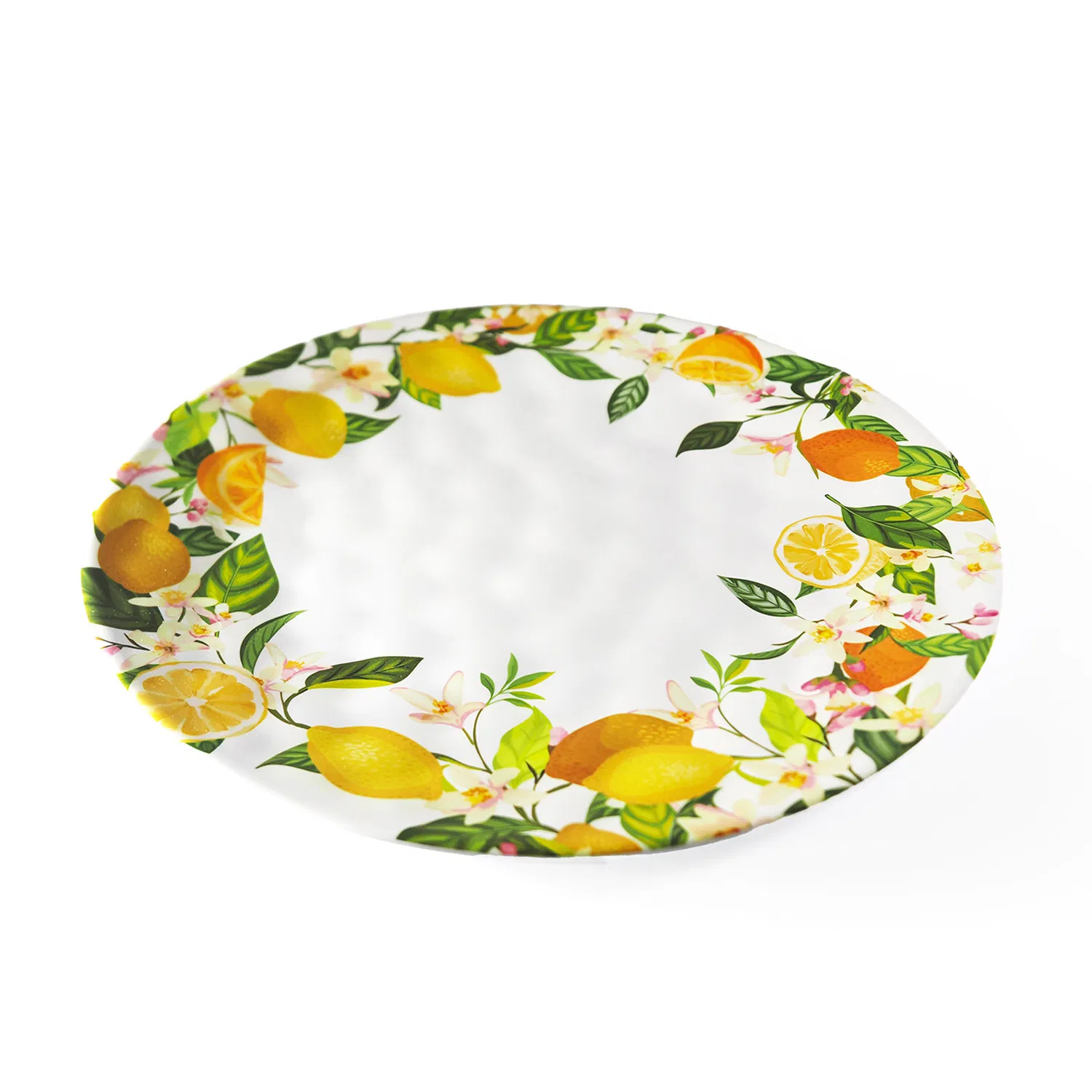 Customized Food Fruit Container 14 Inch Melamine Ripple Round Salad Plate