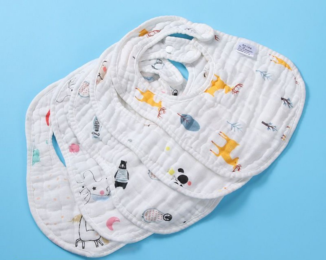 Customized Infant Cotton Absorbent Spring Summer Lightweight Soft Coveralls Baby Bibs