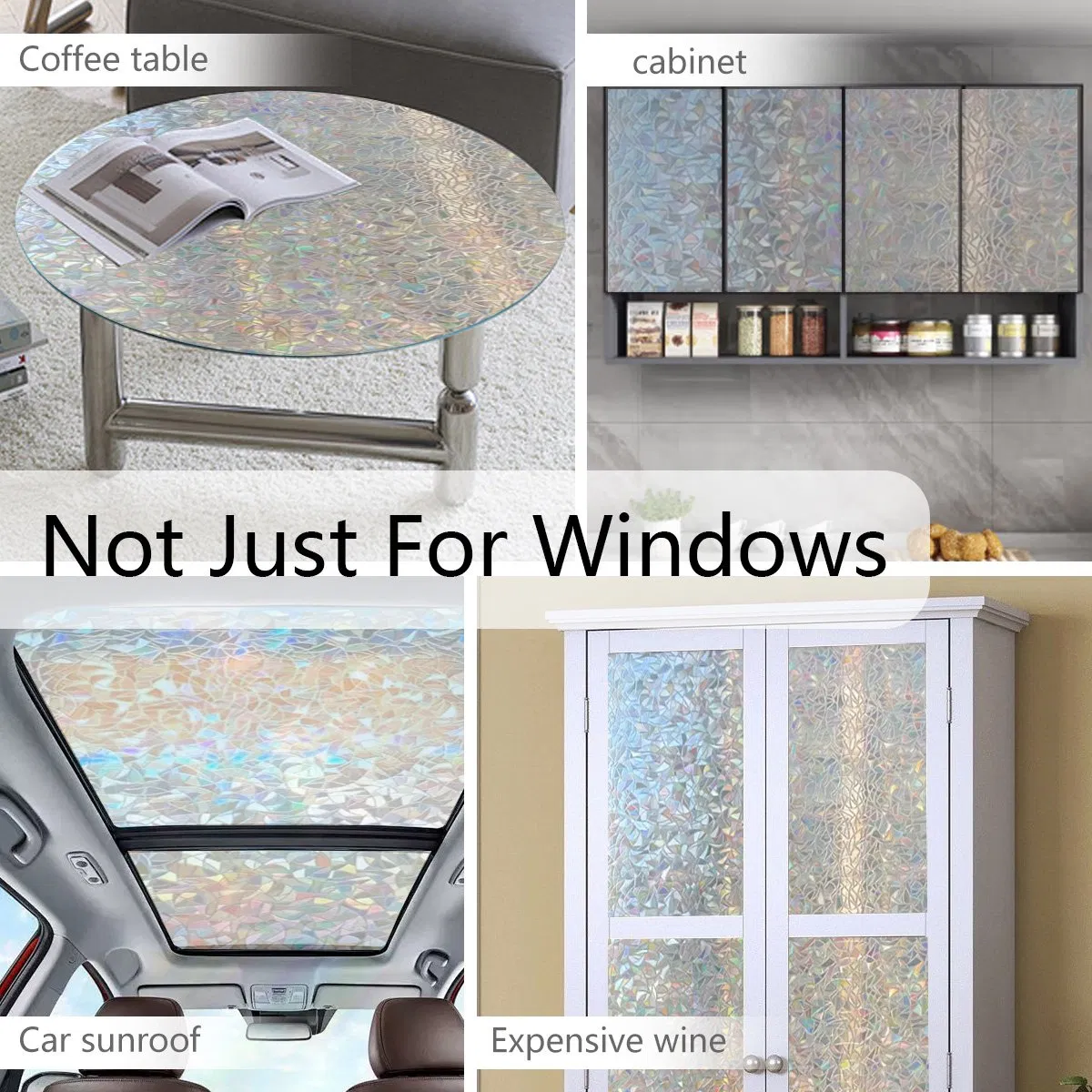 3D Static Cling Holographic Window Film Privacy Window Film