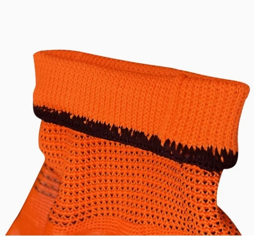 20+ Years of Ddsafety Experience Wholesale High Quality Cheapest Price 13gauge Nylon Breathable Half Coated Orange Yarn PVC Work Gloves
