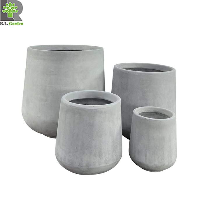 Горшок цементный Ronglin черный белый для дома сада