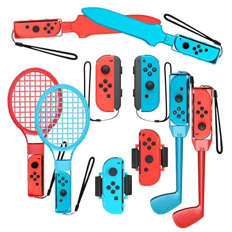 New Arrival 10 in 1 Family Game Fitness Accessories Kit Bundle Grip for Switch Sports Motion-Sensing Games
