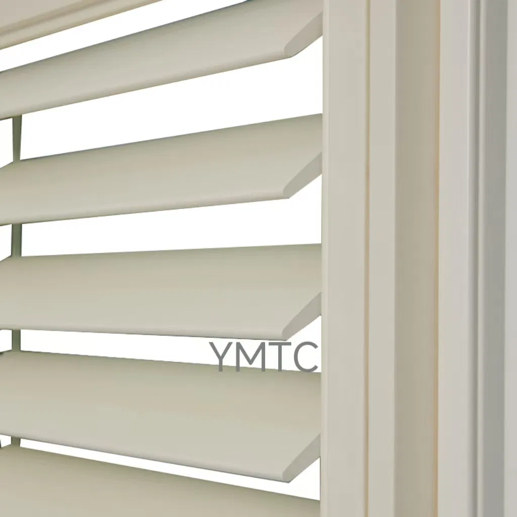 Tier-on-Tier Cutomized Color Paulownia Wood Plantation Shutters for Window Covering 63.5mm Louver