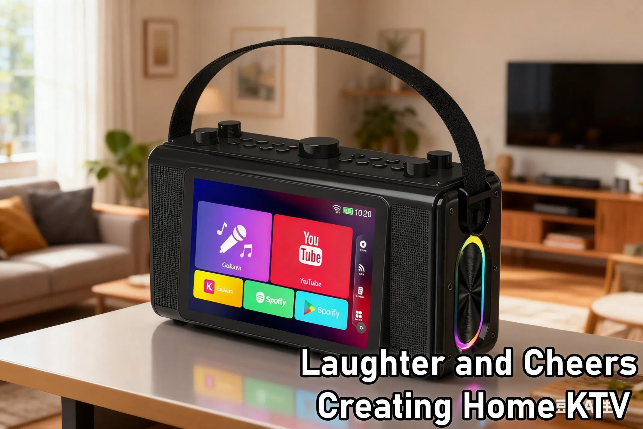 7''touch Screen Karaoke Portable Outdoor Square Dance Karaoke Players with Intelligent Song Ordering Large Screen Wireless Video Player Sound System