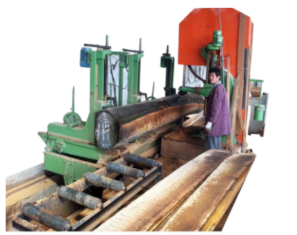 Ленточная пила по дереву вертикальная с тележкой