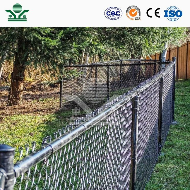 Zhongtai 40 Foot Chain Link Fence China Manufacturing Plastic Coated Stadium Chain Link Fence