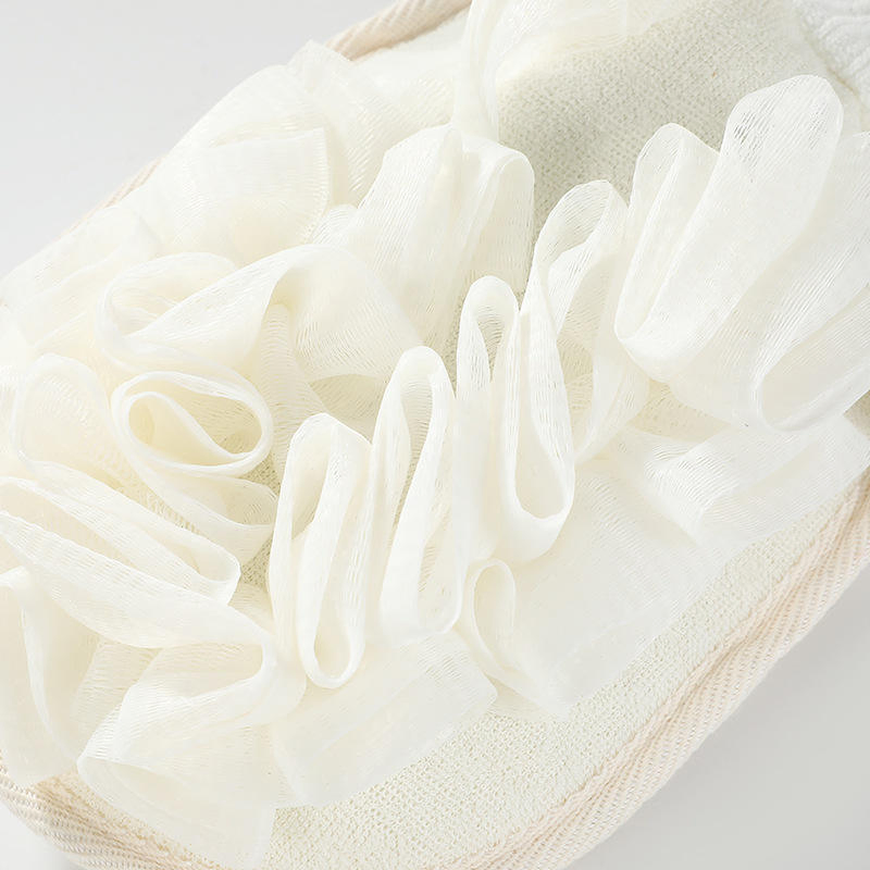 Natural Double-Sided Mesh Customizable Logo Remover Shower Cleaning Gloves