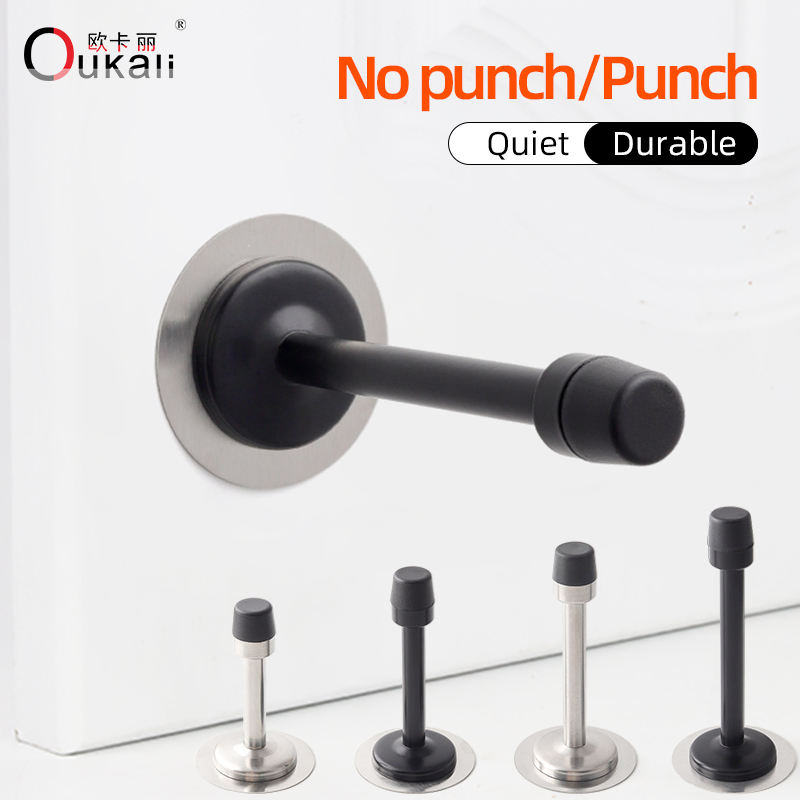 Oukali Factory Wholesale High Quality Zinc Alloy Bathroom Stainless Steel Wall Mounted Door Stopper Door Protection