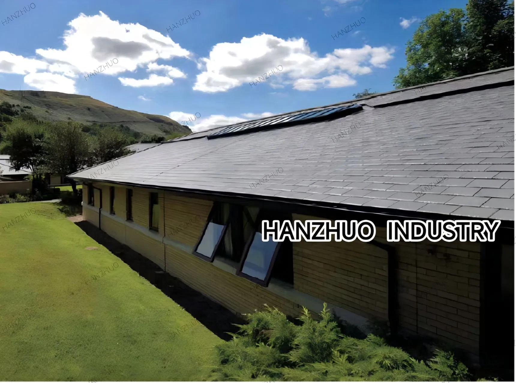 Synthetic Resin Slate Tile Ridge Terminal Tile Roof Tiles for Building Material