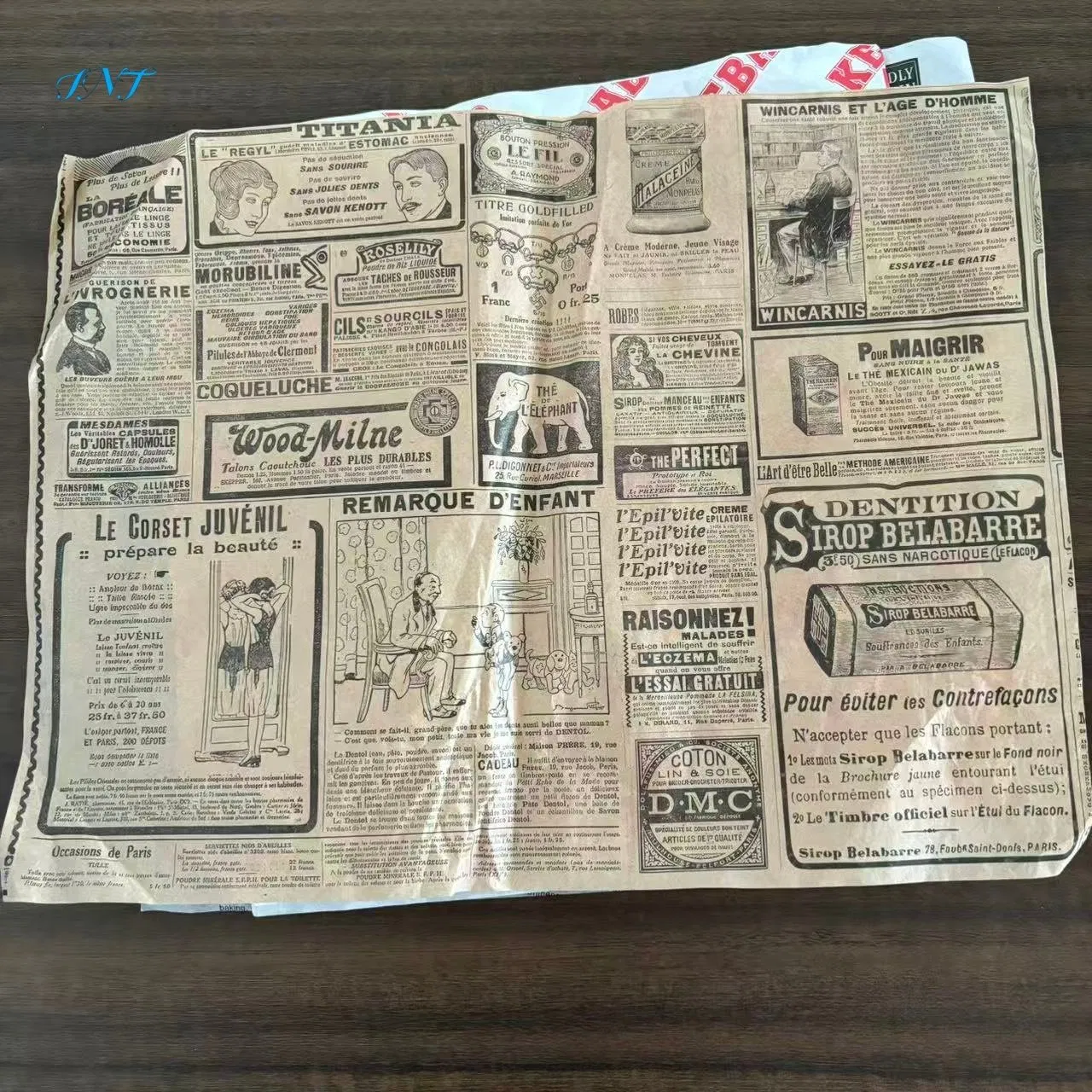 Food Wrapper Sandwich Wrap Rice Ball Hamburger Paper Wax Paper Placemat