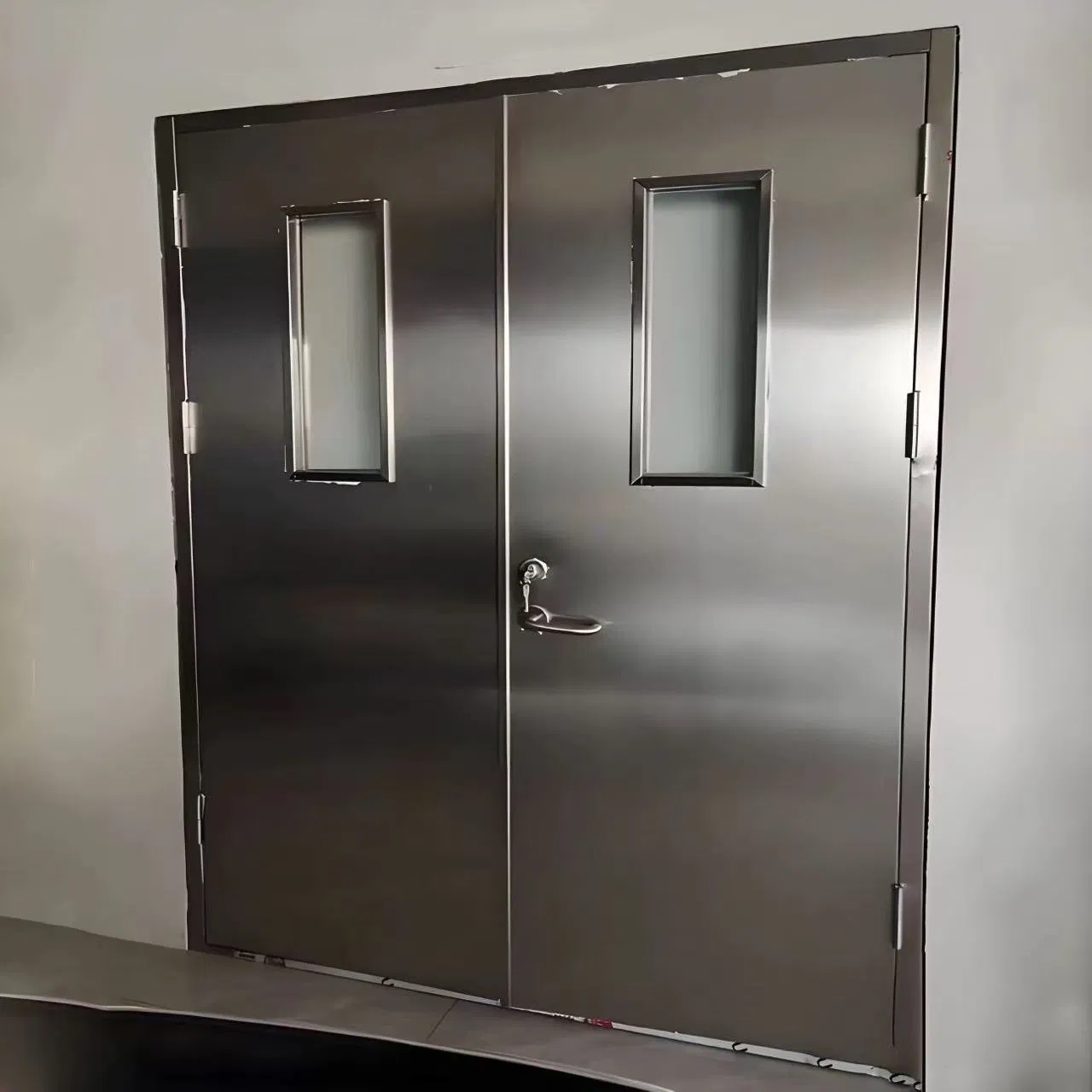 Durable Exit Fireproof Door with Window - Grade B Steel