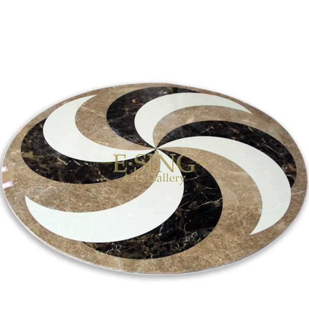 Мраморный медальон для пола 120 см, водная резка