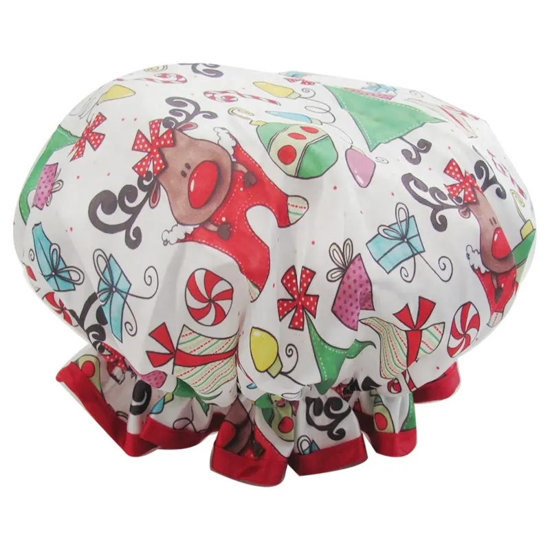 Factory Direct Adjustable Satin Shower Caps Customer Logo Available Christmas Gift Shower Cap