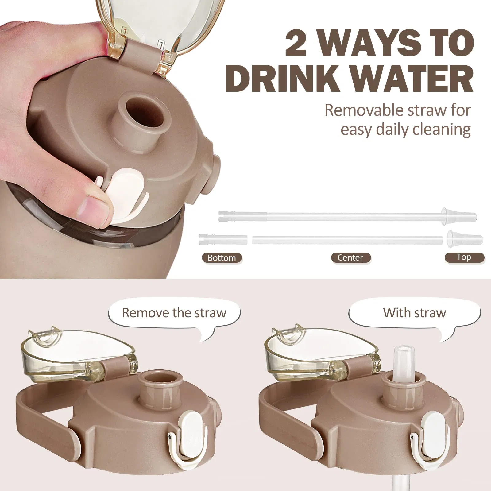 56oz Glass Water Bottles with Straw Silicone Sleeve Time Marker