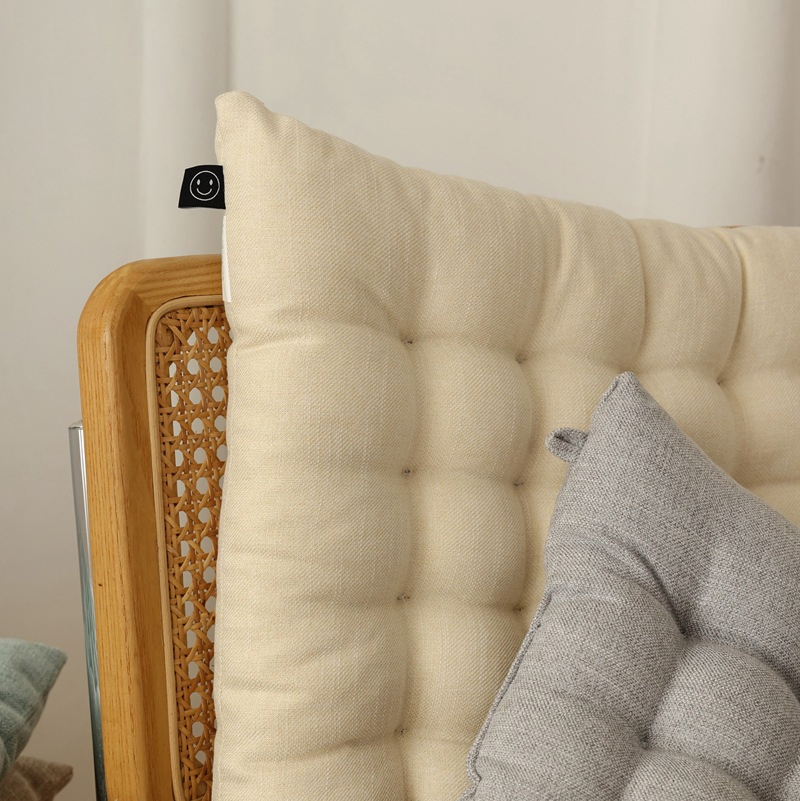 Solid Colors Dining Office Chair Square Floor Tatami Mat Linen Cover Seat Cushion