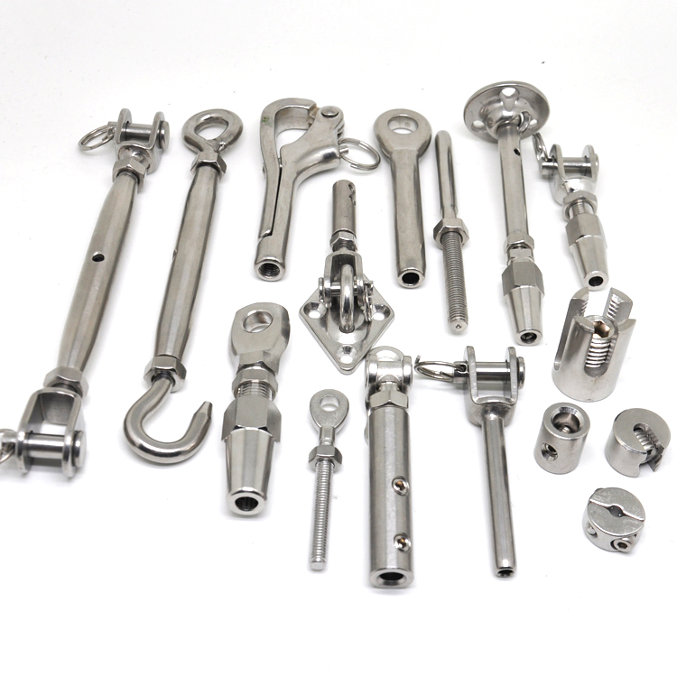 Stainless Steel Tension Post End Hardware Fork Stud Eye Shank Ball Cable Wire Rope Railing Fitting