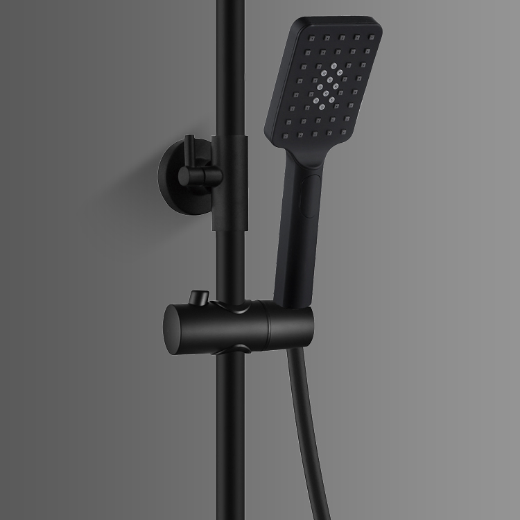 Super September Bathroom Shower Faucet Black Wall Mounted Shower Set Cold and Hot Water Mixer Tap Shower Faucet Set