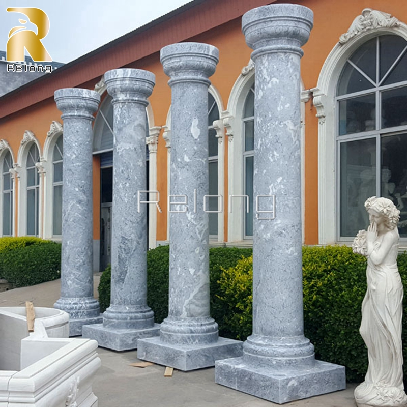 Factory Supplier High Quality Stone Building Pillar Hand Carved Marble Stone Roman Columns for Home Decoration