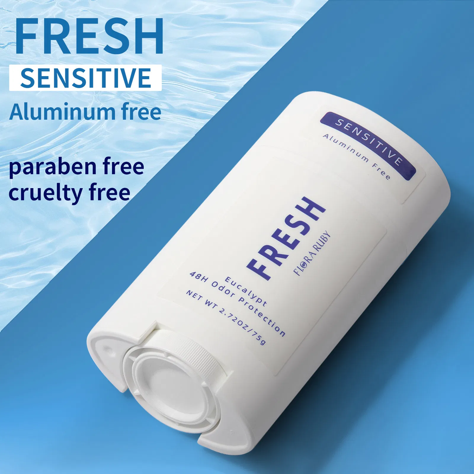 Hypoallergenic Portable Deodorant with Non-Irritating Organic Pearl Beads