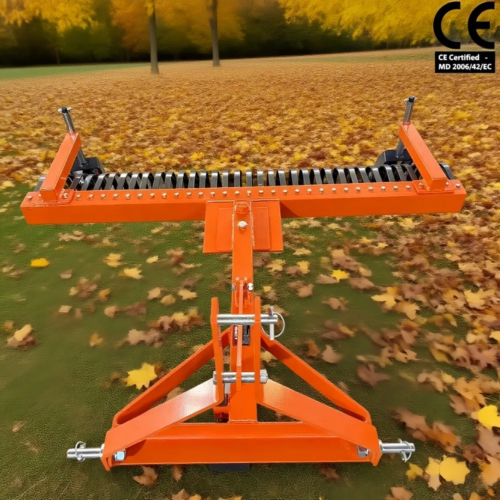 Agricultural Implements Tractor Mounted Garden Landscape Rake 3PT Hay Rake Leaf Rake