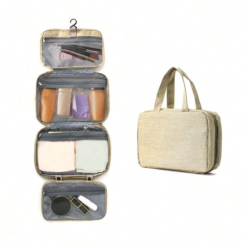Wholesale Quadruple Folding Multi-Color Storage Toiletries Cosmetics Toiletry Bag