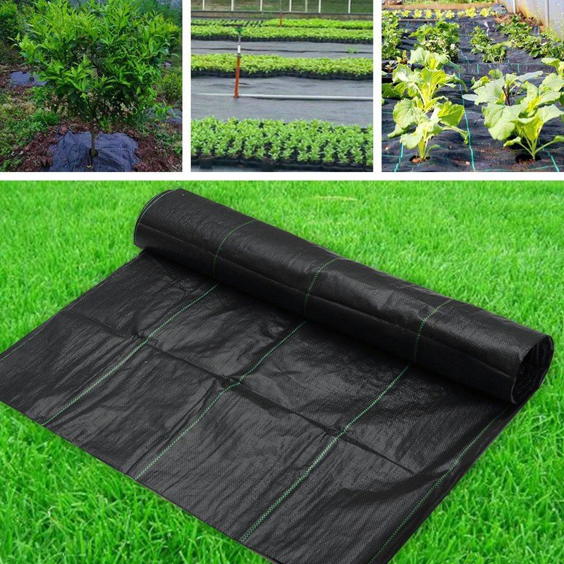 Sugrand Black Fabric Weed Barrier Garden Mat Weed Mat Mulch Matting