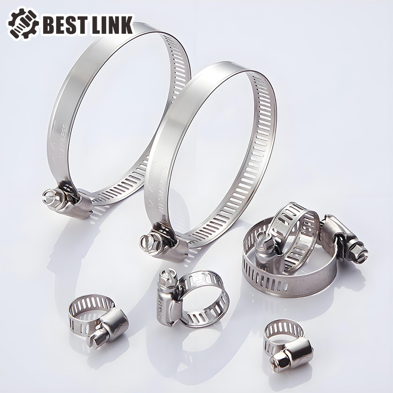 18-32mm Bandwidth (0.69"-1.25") American Hose Clamp for Automobile, Adjustable Range 40-60mm