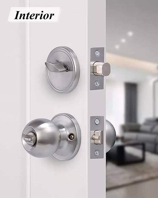 Combo Entrance Keyed Door Knob Lock and Single Cylinder Deadbolt
