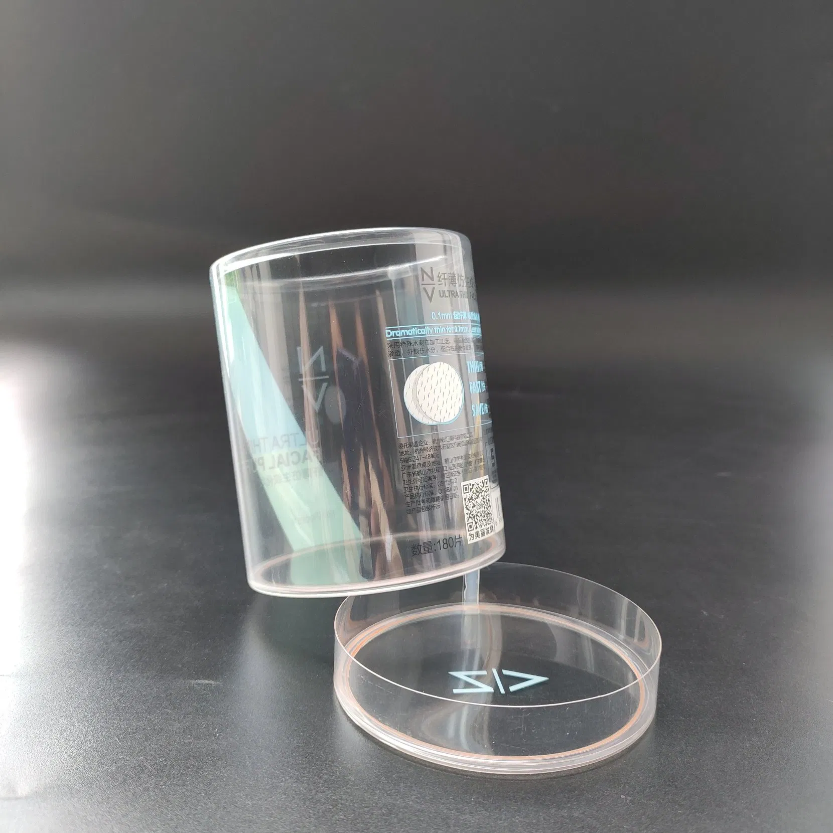 Cylinder Packaging Box Customizing Plastic Round Tube for  Facial Puffs