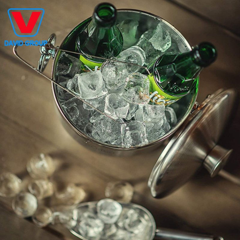 Stainless Steel Double Wall Insulated Ice Bucket Wine Bottle Chiller Bucket