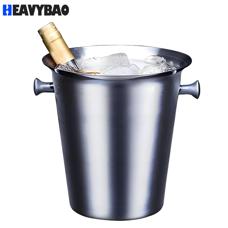 Heavybao High Quality Stainless Steel Metal Champagne Beer Ice Buckets Champagne Barrel