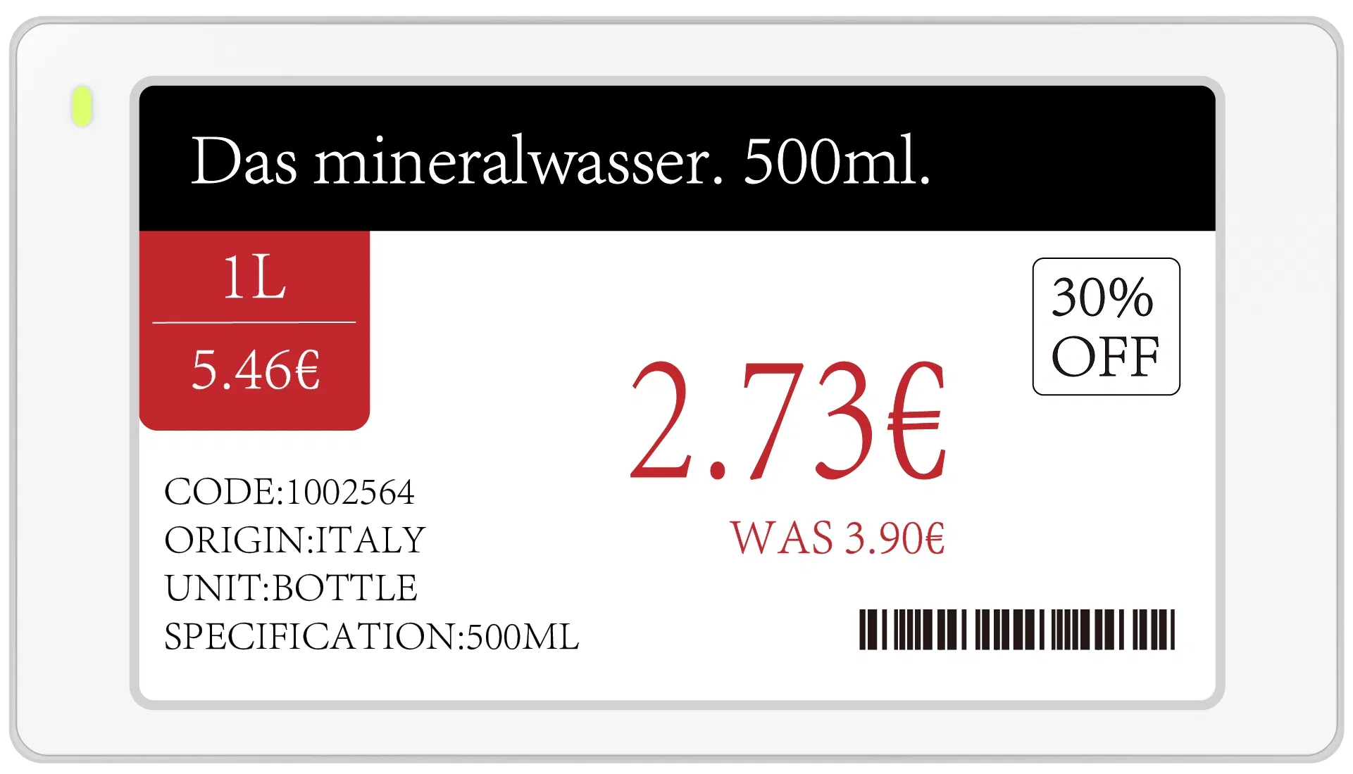 Dyesl 3.7 Inch Two-Color E-Paper Digital Price Tag for Supermarkets Tag