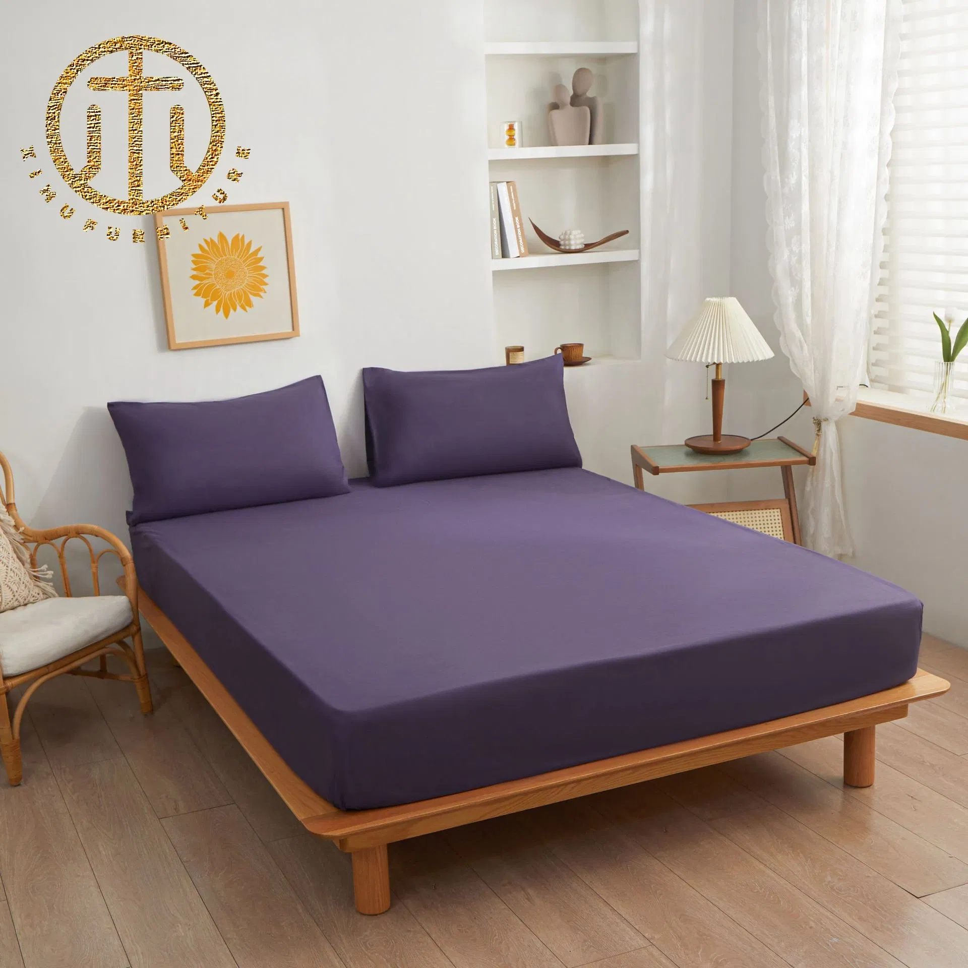 Solid Color Polycotton Litted Sheet Bed Sheet Bedspread 1.5, 1.8