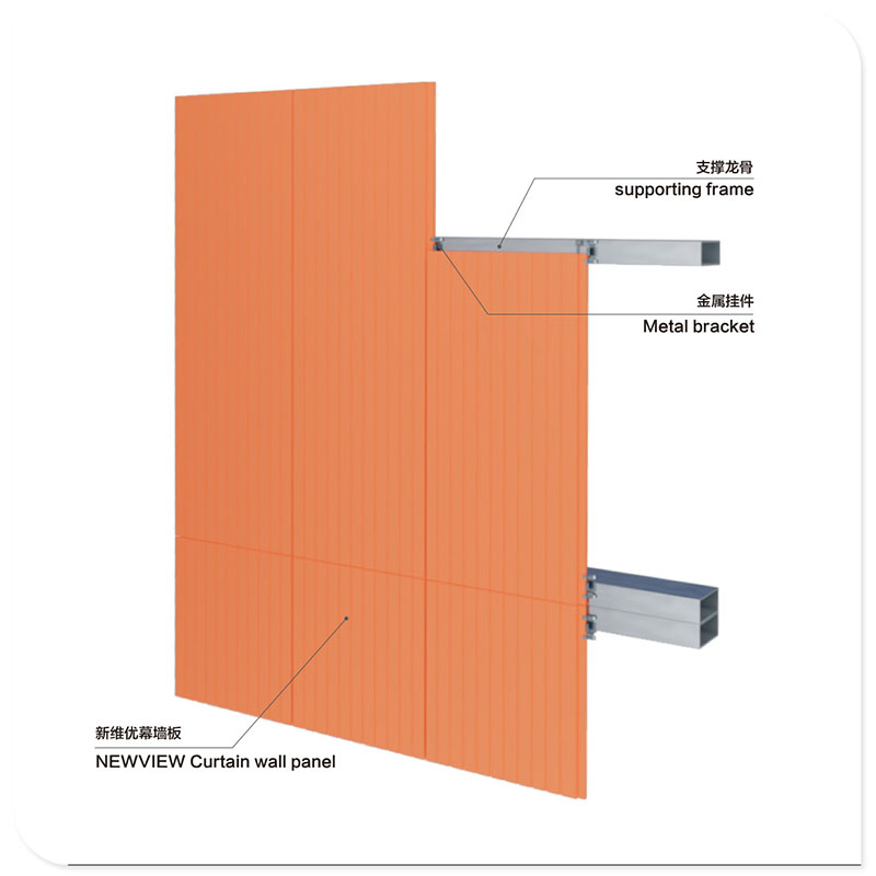 Fine Craft Long Lasting Curtain Wall Colored Cement Curtain Wall Panel