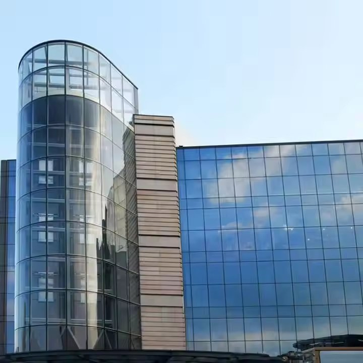 Villa Full Glass Facade Wall Thermal Break Aluminum Window Curtain Wall