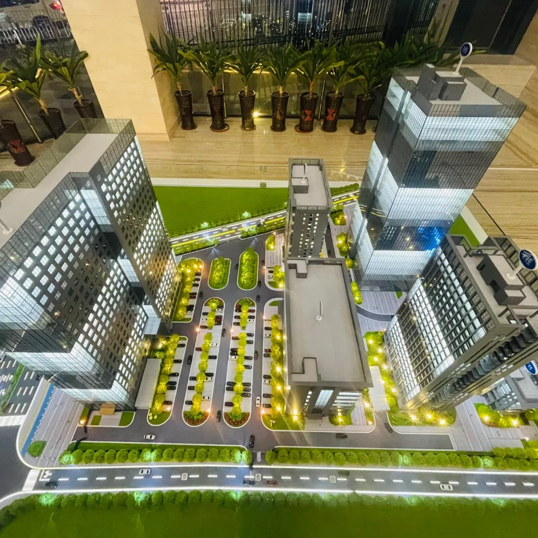 3D High-End Industrial Zone Design Scale Model with Lighting Display