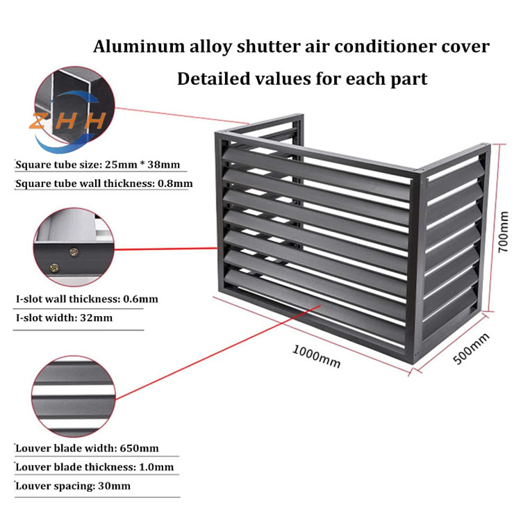 Outdoor Fence Air Conditioner Cover, Aluminum Alloy Space Divider Trash Can Enclosure