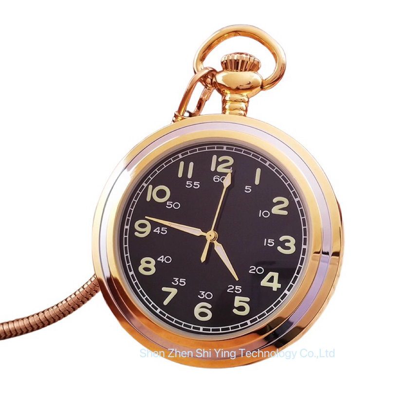 Vintage Janpan Movement Two Tone Open Face Pocket Watches with Chain