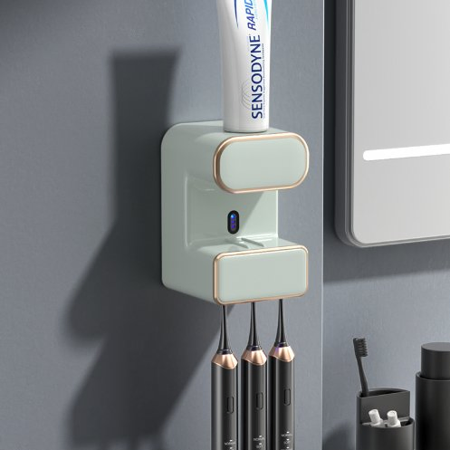 Wall-Mounted Smart Automatic Sensor Toothpaste Dispenser Toothbrush Holders with Sterilizer Bathroom Accessories