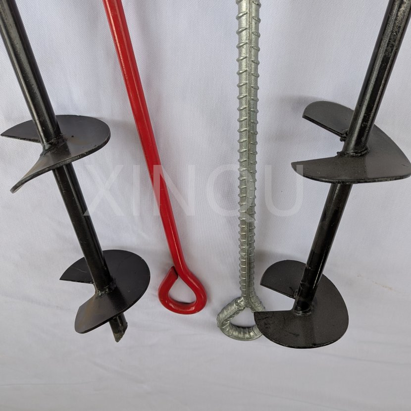 Galvanized+Coating Stakes Helix Spiral Earth Anchors Helical Auger Double Helix Earth Anchor Ground Gripping Auger