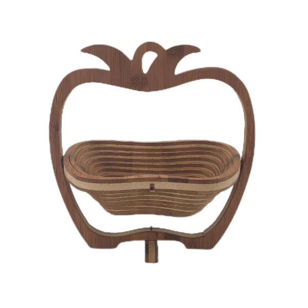 Bamboo Foldable Pineapple Shaped Veggie Holder Dried Tray Fruit Basket with Handle