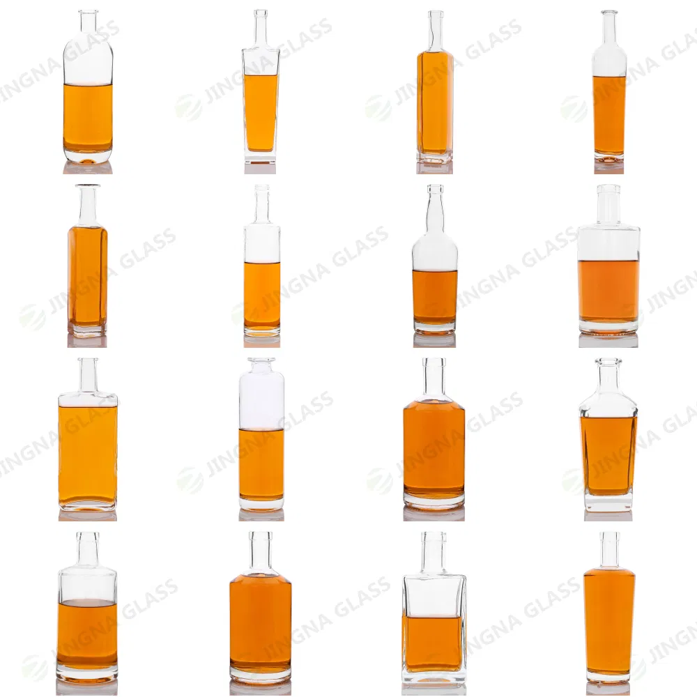 Liquor Glass Bottle 500ml 700ml 750ml Rum Whisky Vodka Gin Tequila