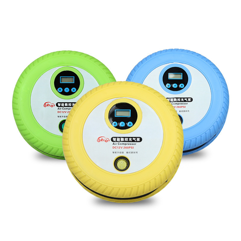Портативный цифровой автомобильный компрессор 12В с манометром (260 psi)