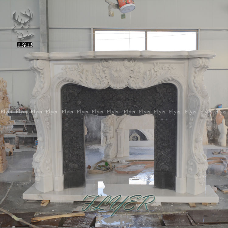 European High Quality Italian French Style Contemporary Surround Marble Indoor Fireplace