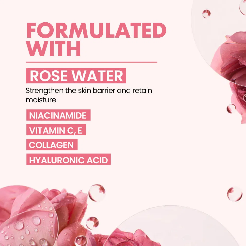 Whitening Rose Facial Toner Vitamin C Anti Aging Hyadrating Glowing Facial Toner